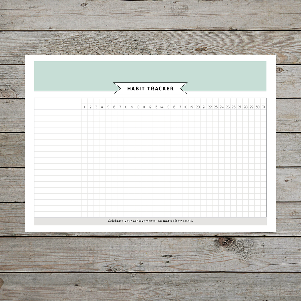 Free printable habit tracker for bullet journaling or A5 planners