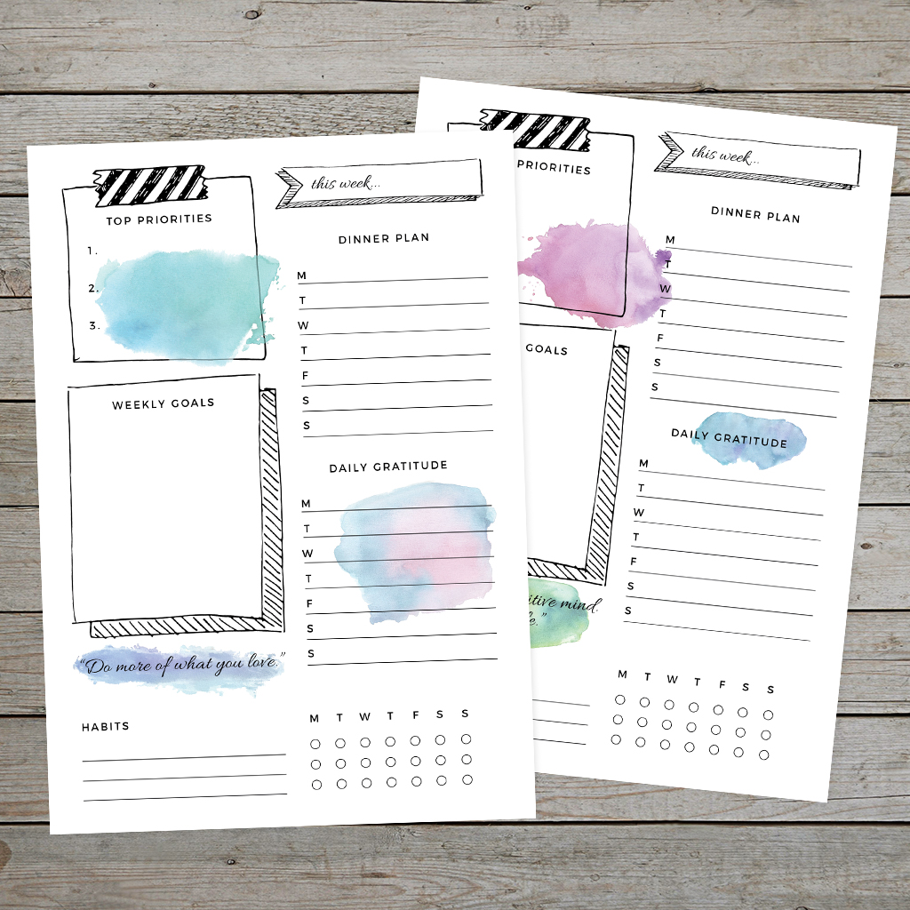 Download and print your bullet journal weekly log