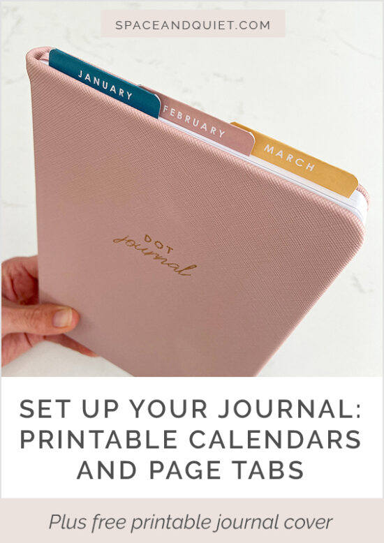 Printable Calendars And Page Tabs Space And Quiet Journaling