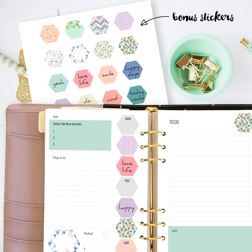 Free Printable Planner Inserts For Large Planners Plus Bonus Planner Stickers