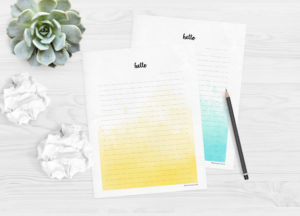 Free printable watercolour stationery