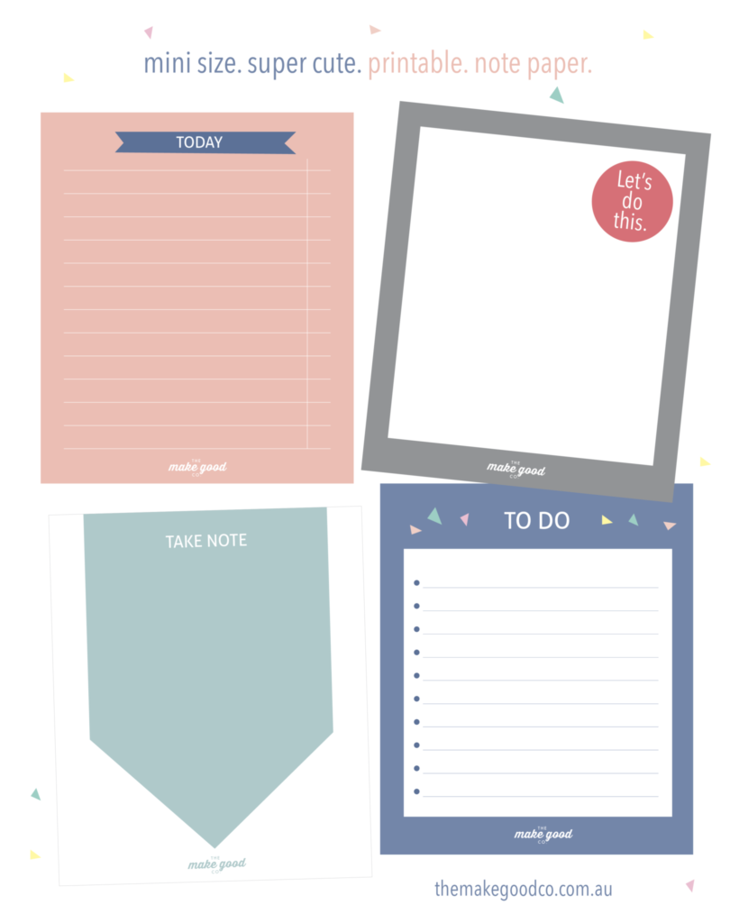 Free printable note paper. Great for planners!