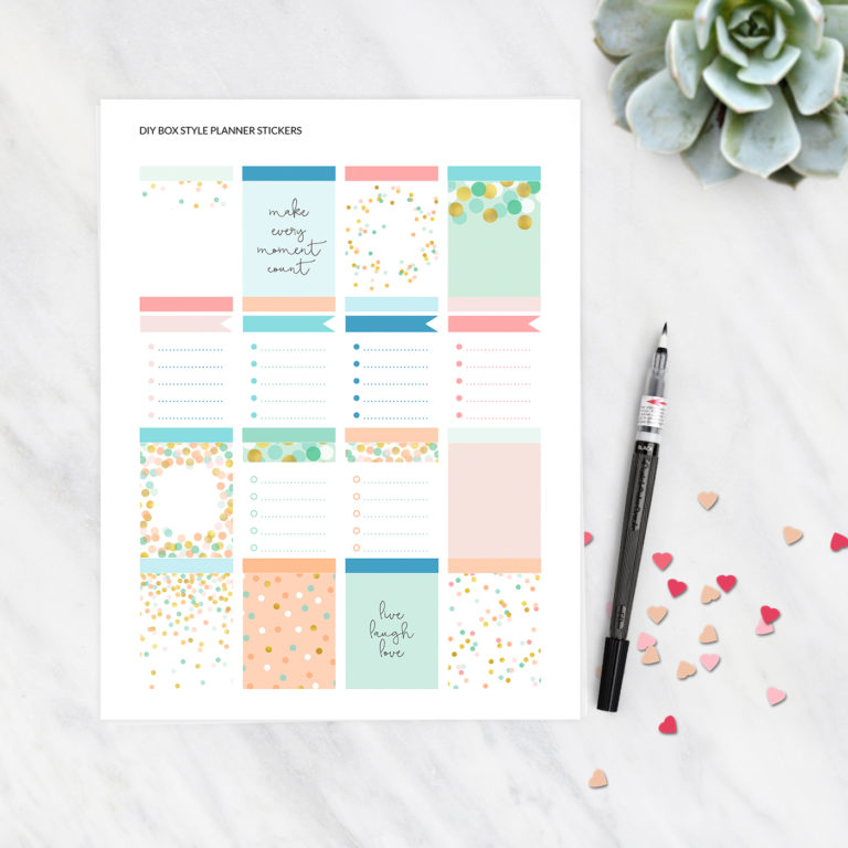 Free printable planner stickers mint metallic dots - Erin Condren