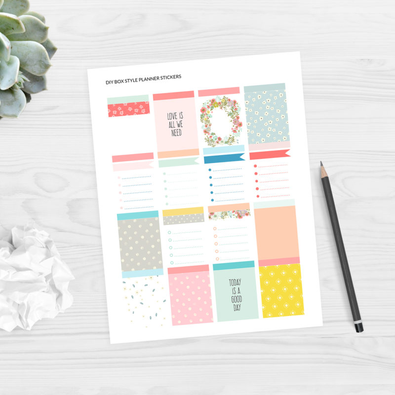 Printable planner stickers Spring - free instant download