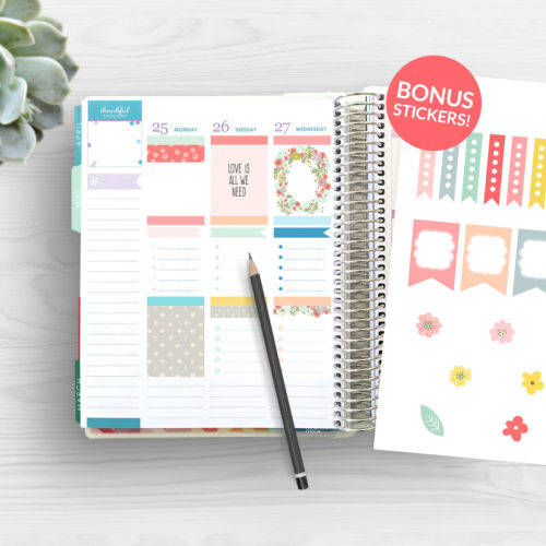 Printable planner stickers Spring - free instant download