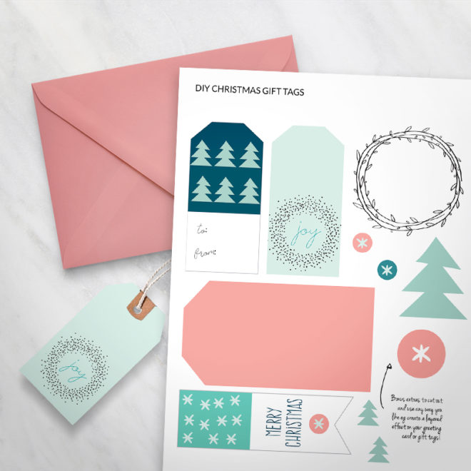 Free printable Christmas gift tags and printable Christmas card