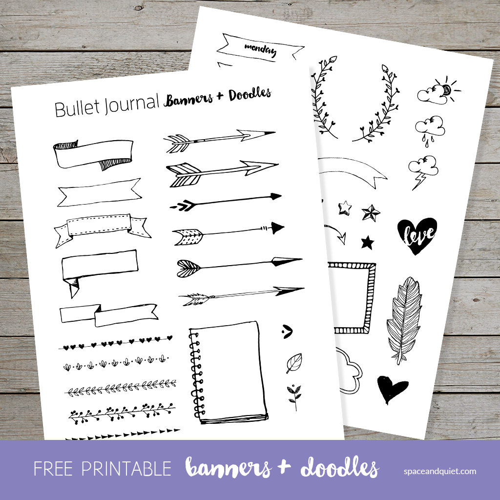 How To Draw Easy Banners For Your Bullet Journal (& Free Worksheet