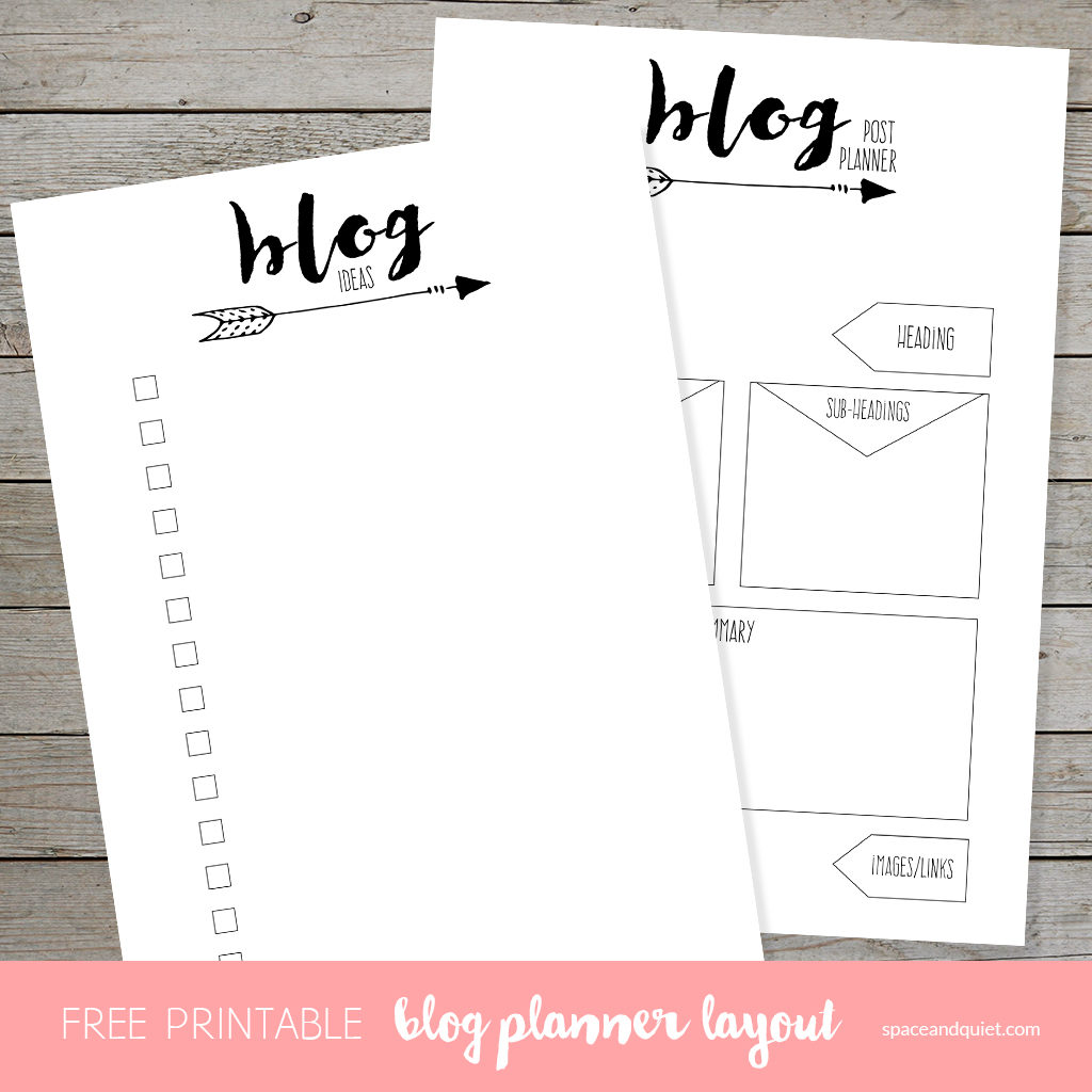 Bullet Journal printable blog planner sheets