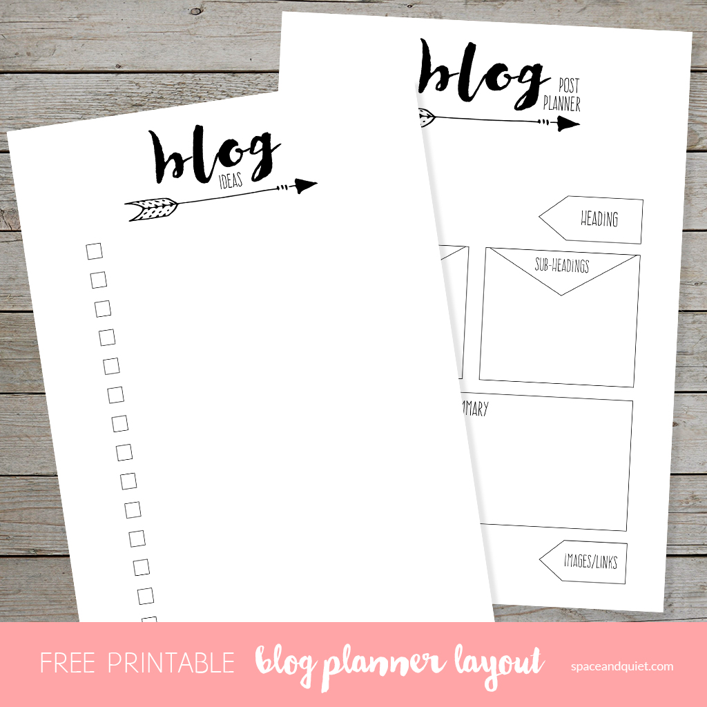 Free Bullet Journal printable blog planner layouts - instant download