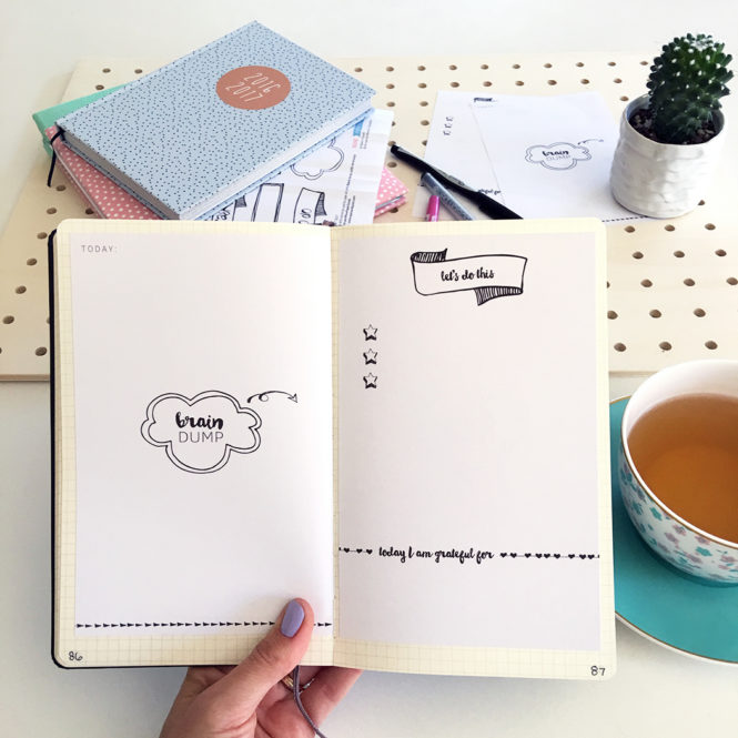 Daily brain dump to declutter your mind, plus free bullet journal printable