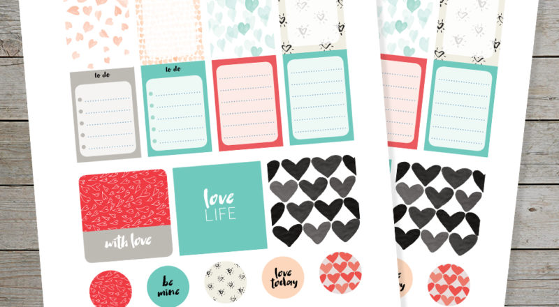 Free Valentine's Day printable stickers for planners
