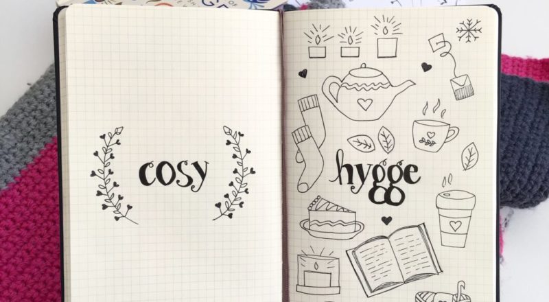 Monthly drawing prompts for Bullet Journaling - Hygge illustrations
