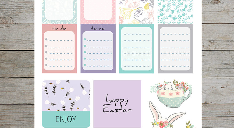 Free printable Easter stickers for planners and gift wrapping