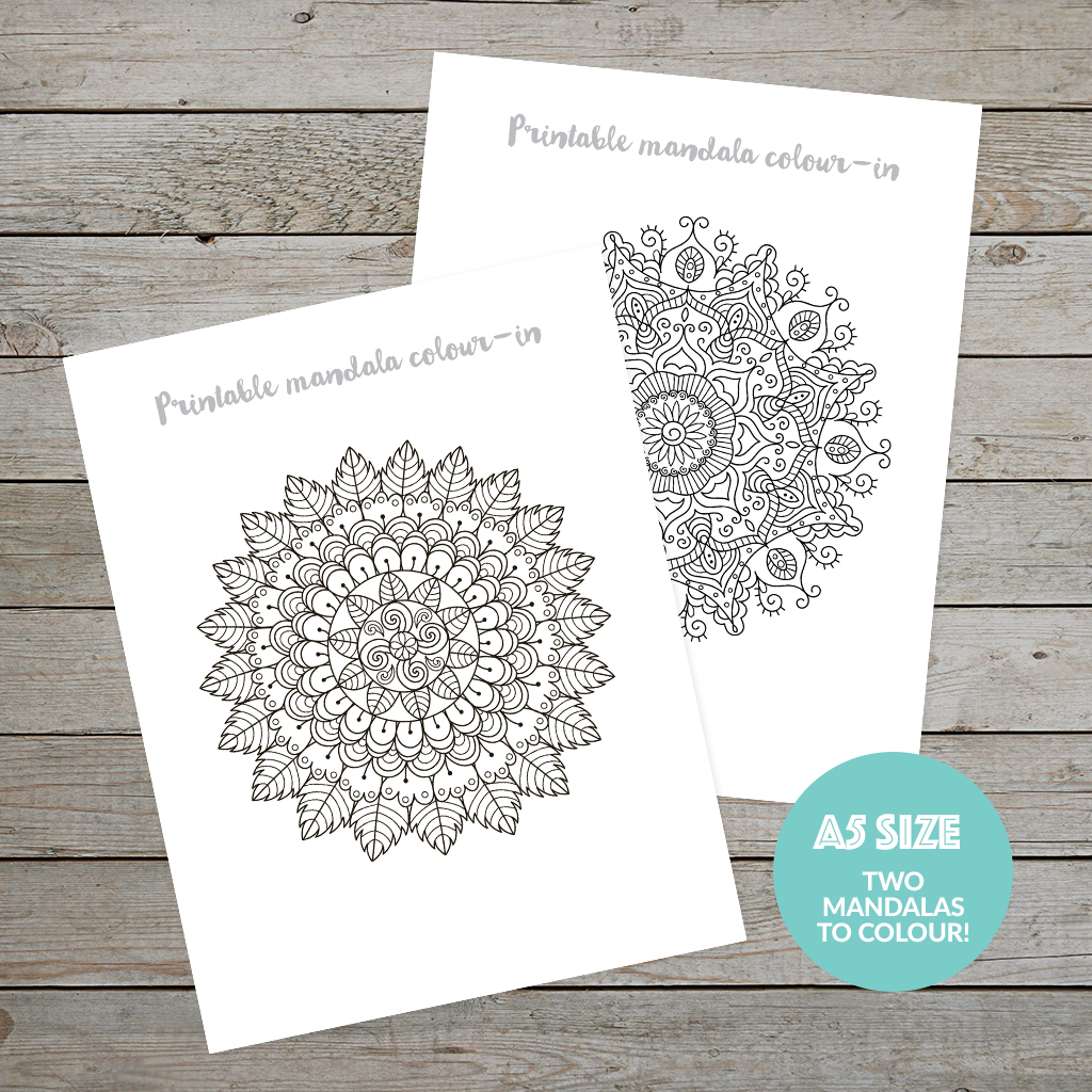 Printable planner kit - Mandalas to colour