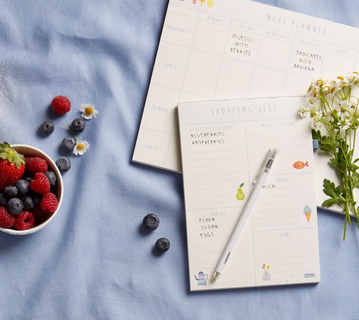 Kikki K shopping list and meal planner
