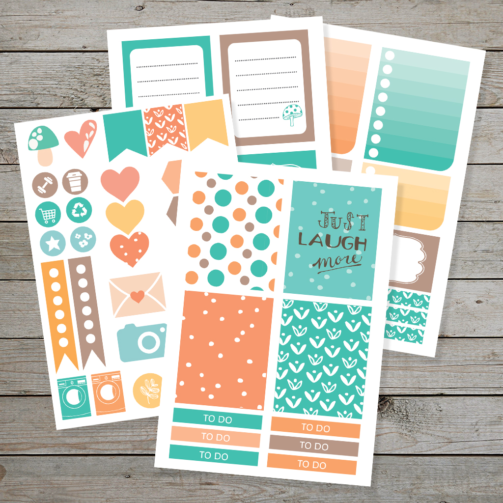 Printable planner icon stickers and box stickers