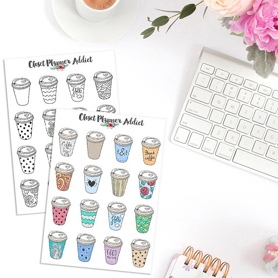 Takeaway Coffee Planner Stickers by Closet Planner Addict