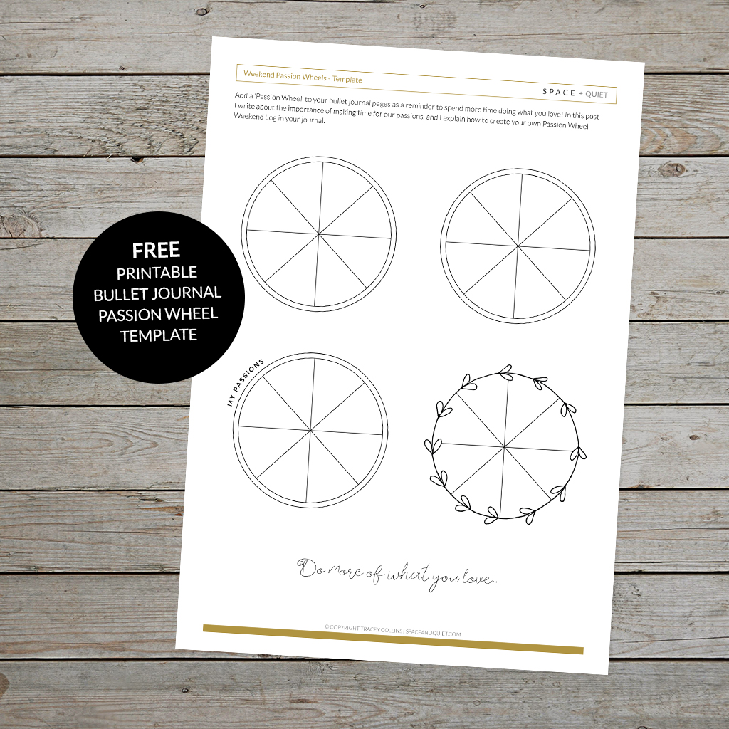 Bullet Journal Passion Wheel Printable Template