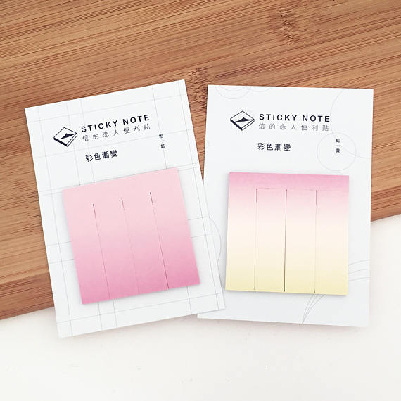 Two packs of pink ombre sticky notes