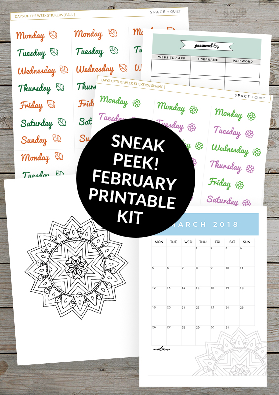 Printable Planner Stickers, Printable Mandala, Printable March Calendar