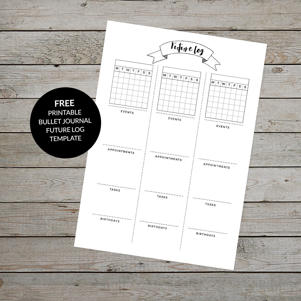 FREE Printable Bullet Journal Year at a Glance Calendar