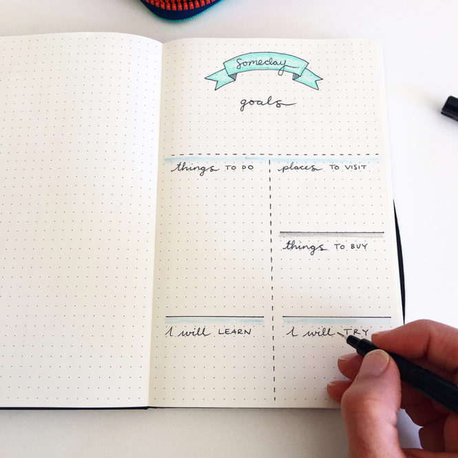 Bullet Journal Future Log Template and Someday Log