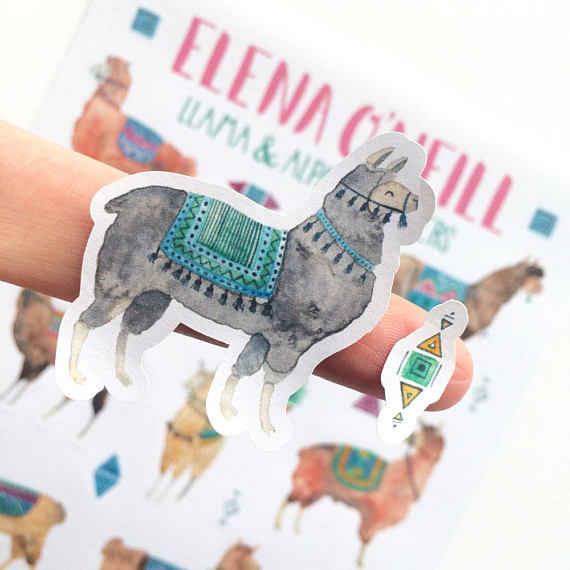Llama Planner Stickers by Elena Illustration