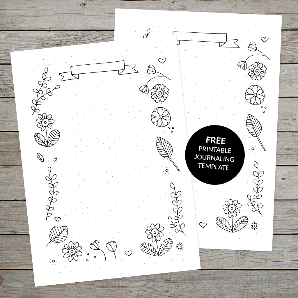Free printable floral journaling template