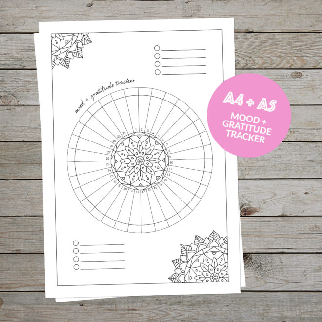 Free Printable Bullet Journal Tracker - Gratitude and Mood Tracker