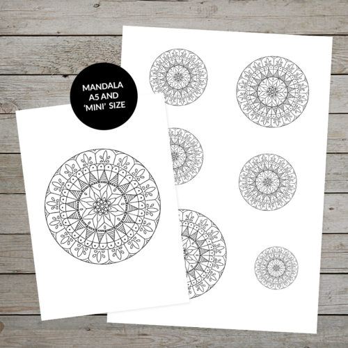 Printable Mandala Design 5 for bullet journaling and planning
