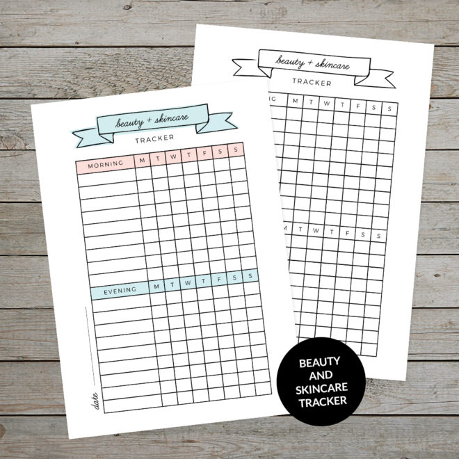 Beauty and Skincare Printable Trackers