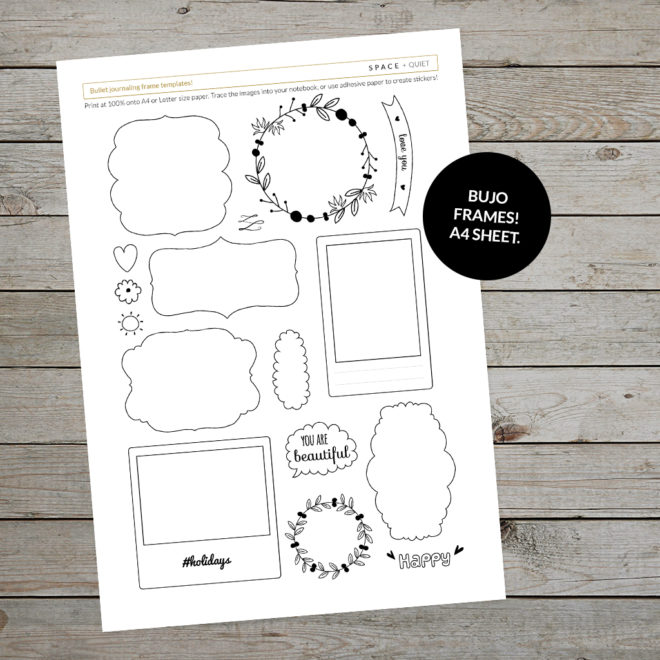 Printable Journal Frames and Shapes Template
