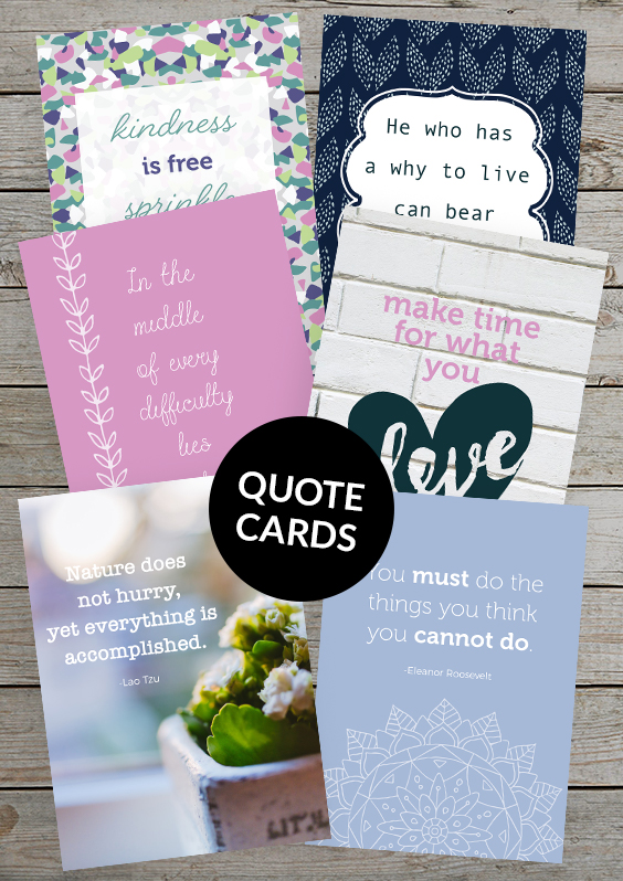6 Printable Inspirational Quote Cards Set 7