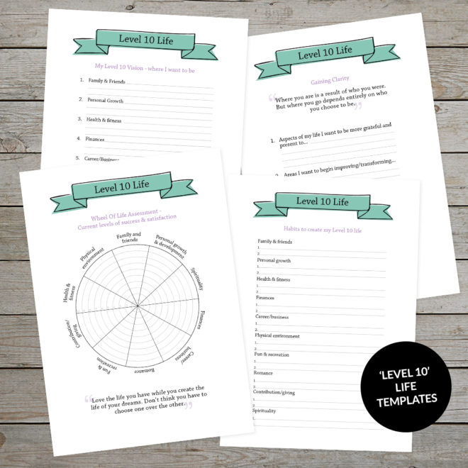 Printable Level 10 Life Journal Template