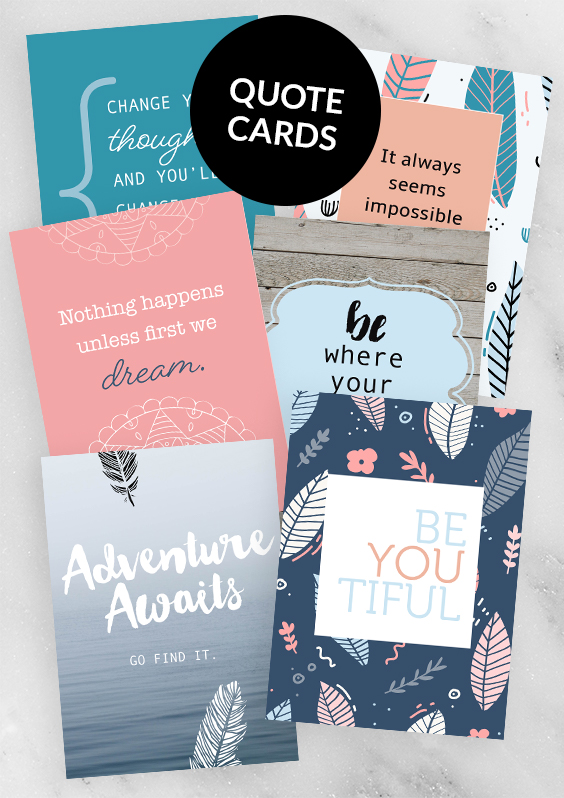 Printable Quote Cards for Bullet journaling and planning