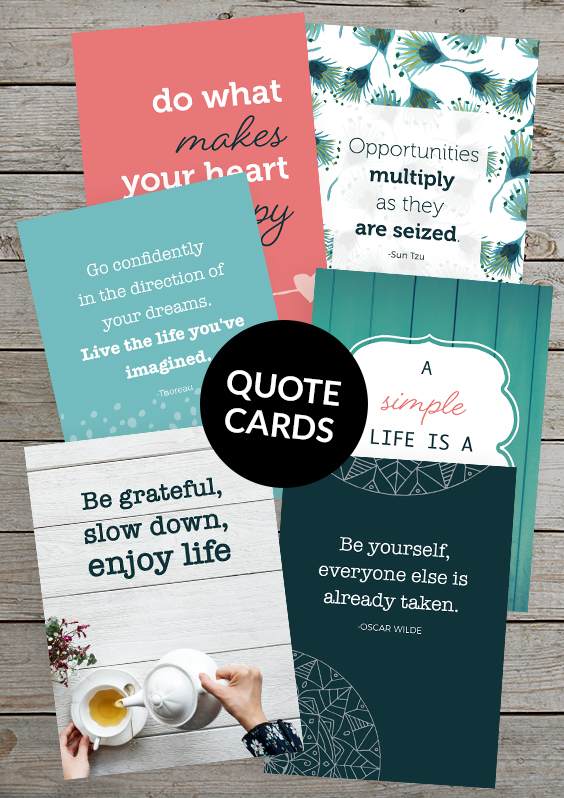 Printable Quote Cards Set of 6 for journaling and planning