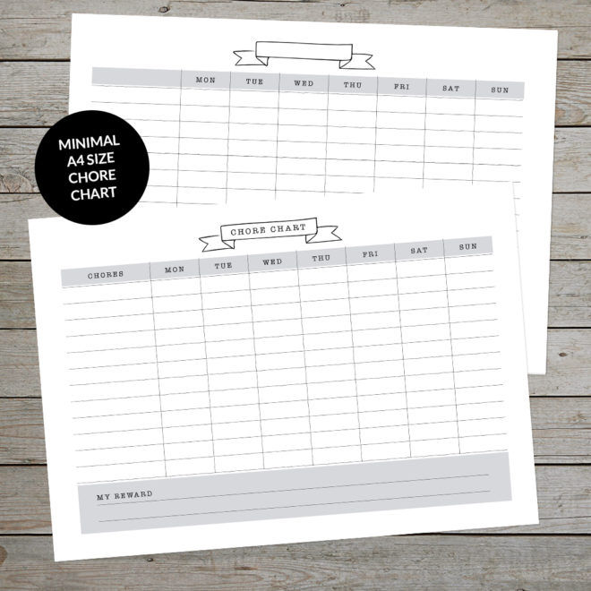 Printable Minimal A4 Chore Chart