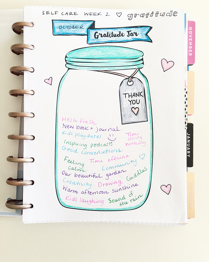 Printable Gratitude Jar in the Happy Planner