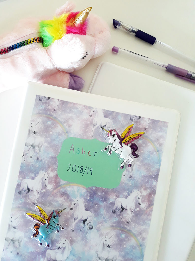 Binder cover and unicorn stationery