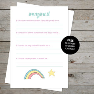 Free Printable Unicorn Journal: Encourage Kids to Journal - space and quiet