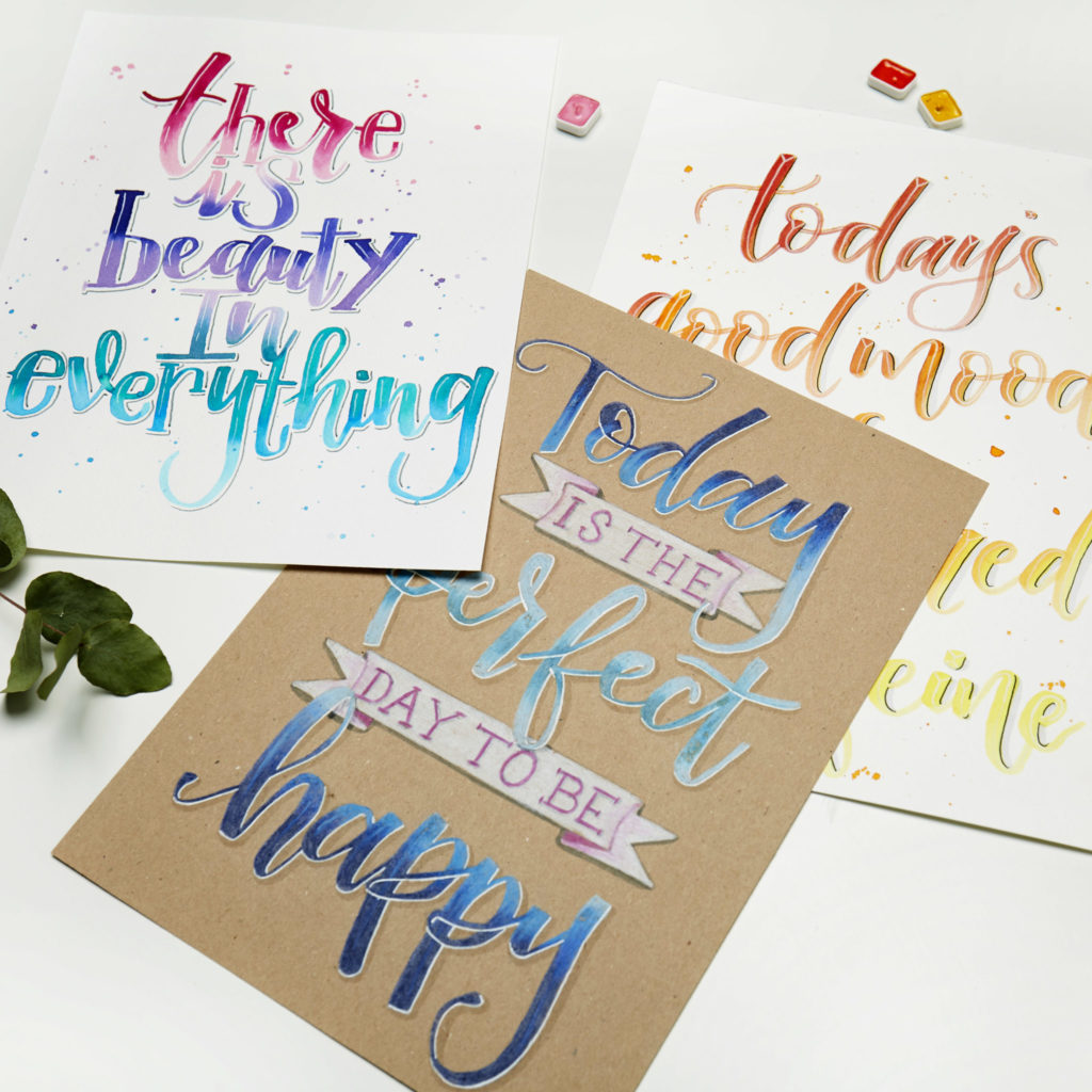 Hand lettered quote cards