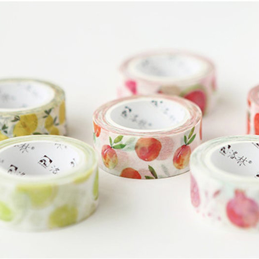 Rolls of washi tape with fruit patterns