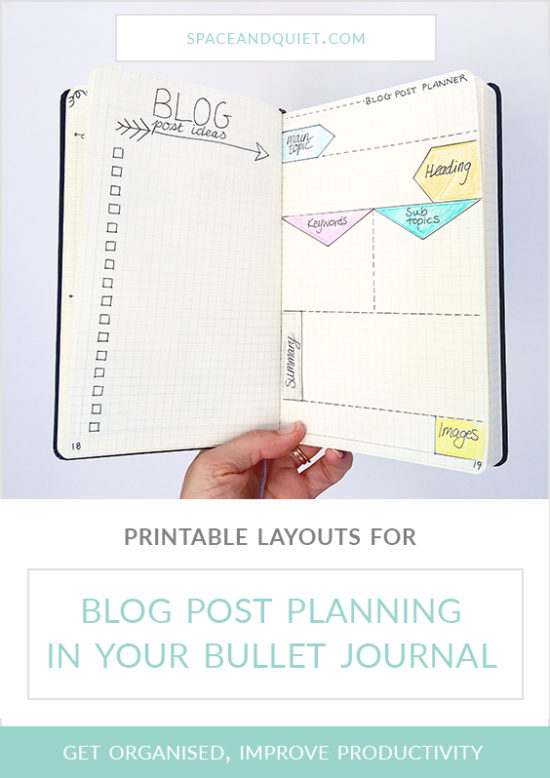 Free Bullet Journal printable blog planner layouts - instant download