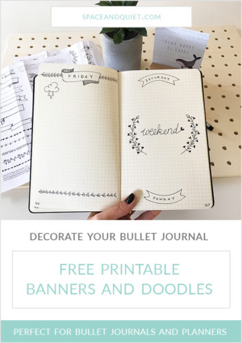 Free Bullet Journal Printable Banners and Doodles