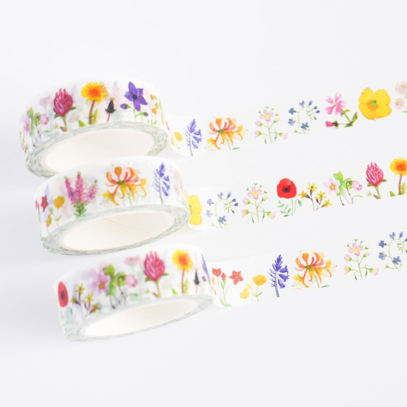 Rolls of floral washi tape