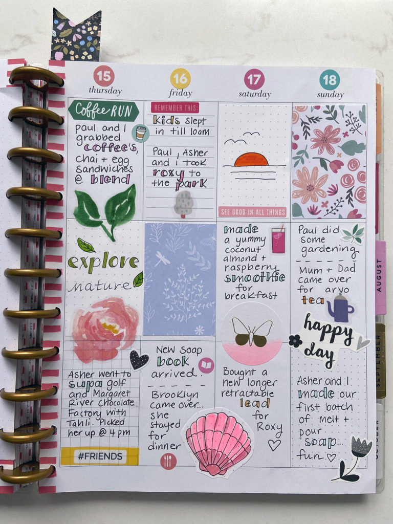 Happy planner page