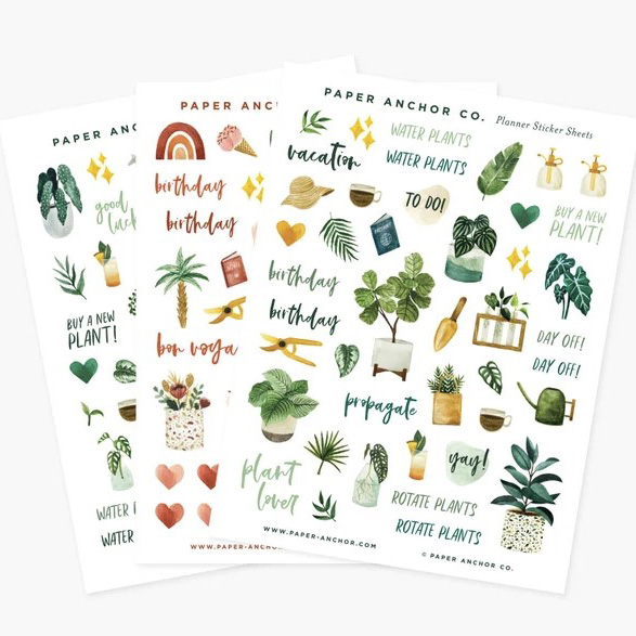 Sticker sheets with plants