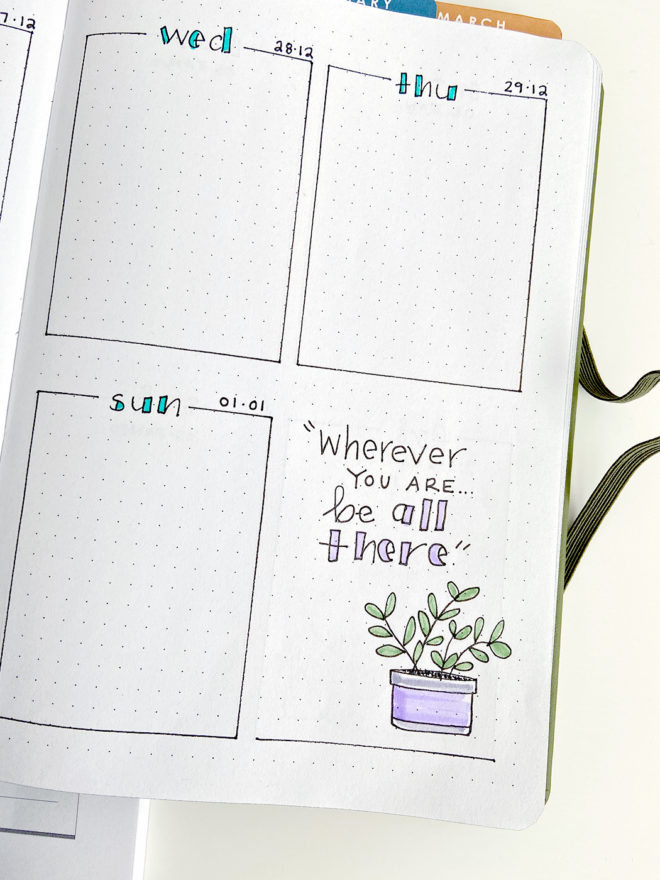 Keep Bullet Journaling Even When You're Busy - space and quiet