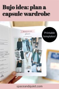 Capsule Wardrobe Planner Printable for Bullet Journal - space and quiet