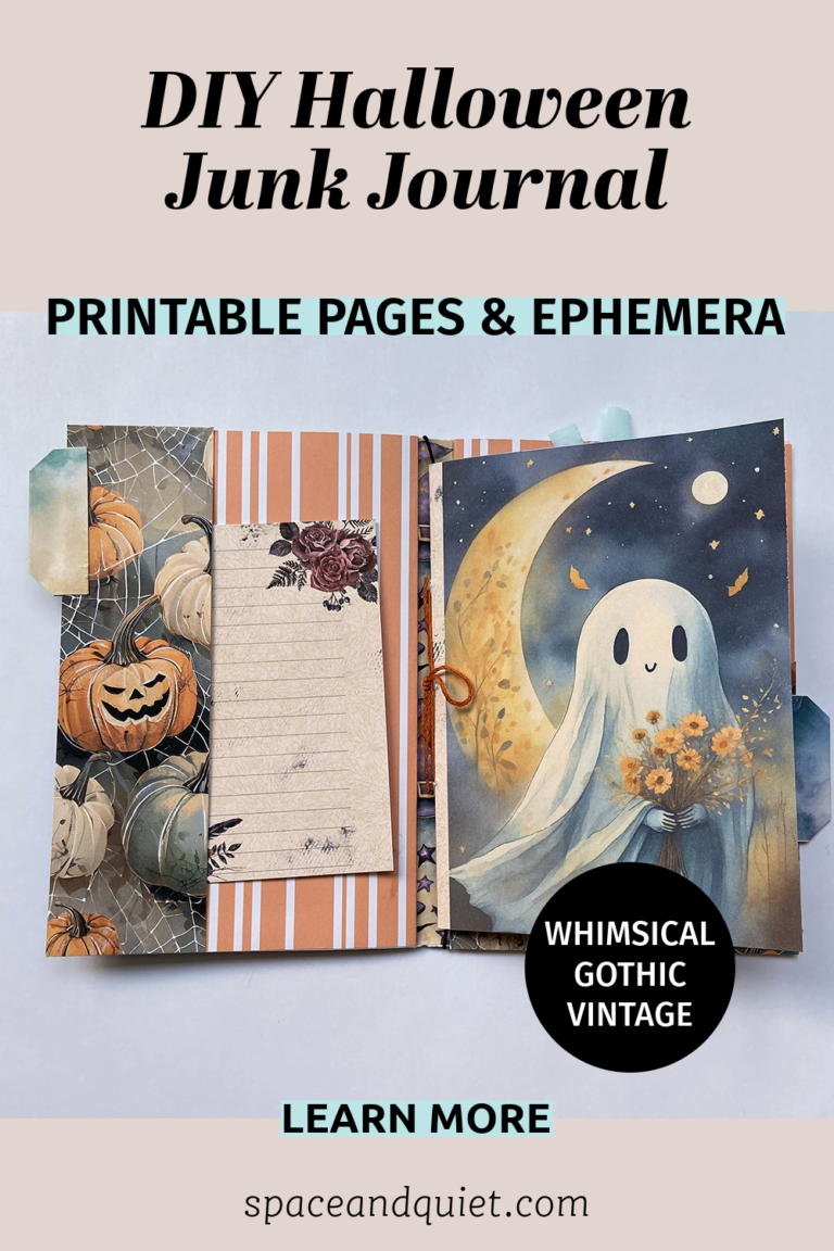 Printable Halloween Junk Journal Kit - Space And Quiet